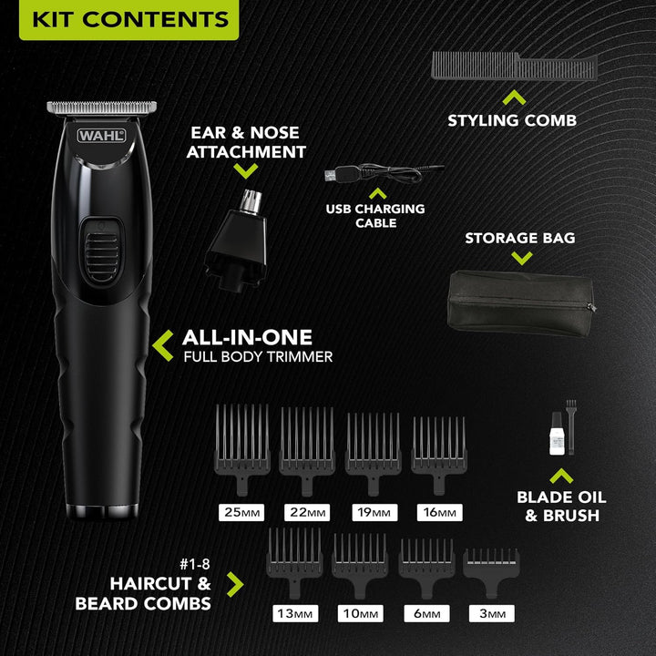 All-In-One Full Body Trimmer for Men – Cordless Rechargeable Beard, Hair & Body Grooming Kit with Hygienic Washable Blades, Lithium Battery, 210 Minute Runtime, 0.2Mm - 25Mm, Quick Charge