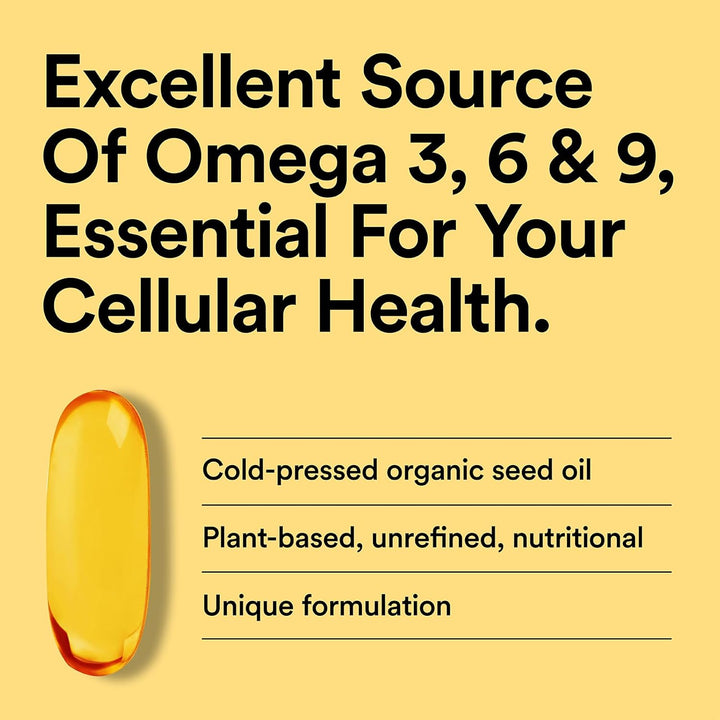 Ultimate Oil Blend Capsules - Vegan Omega 3 6 9 from Cold-Pressed Plant Oils - Flaxseed, Evening Primrose, Sunflower - Heart, Brain, Skin, Hormone Support - 60 Capsules – 30 Servings