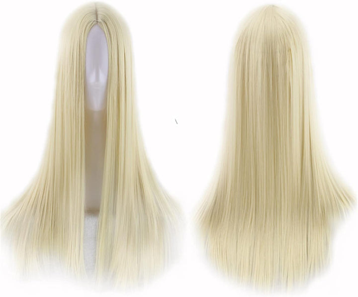 29.5" 75Cm Long Black Wigs for Women Long Straight Synthetic Black Wigs for Party Cosplay Halloween Anime((B-Black)