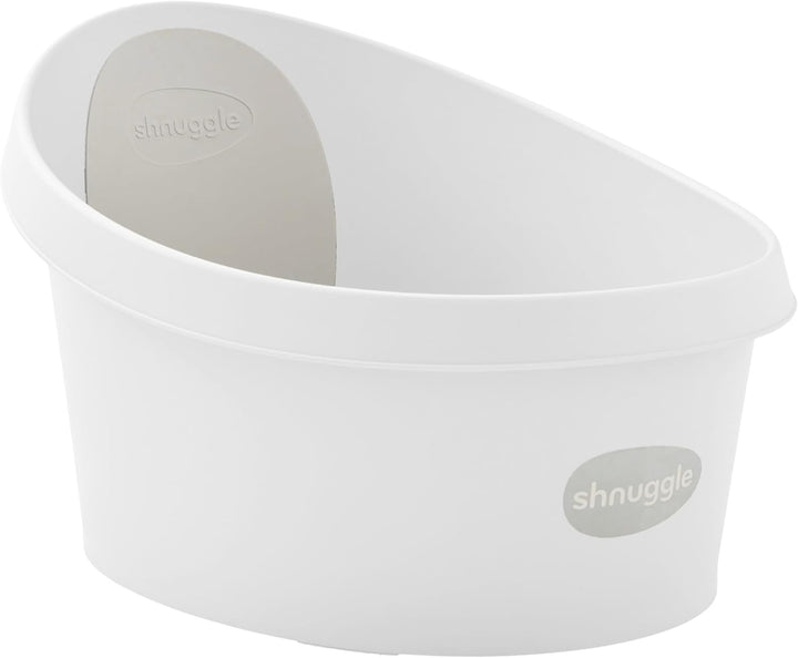 Toddler Bath Tub | Larger Bath for Bigger Kids at Bathtime | Includes Warm and Soft Foam Backrest | Grippy Anti-Slip Surface | Includes Easy Drain Bath Plug | White with Light Grey Backrest