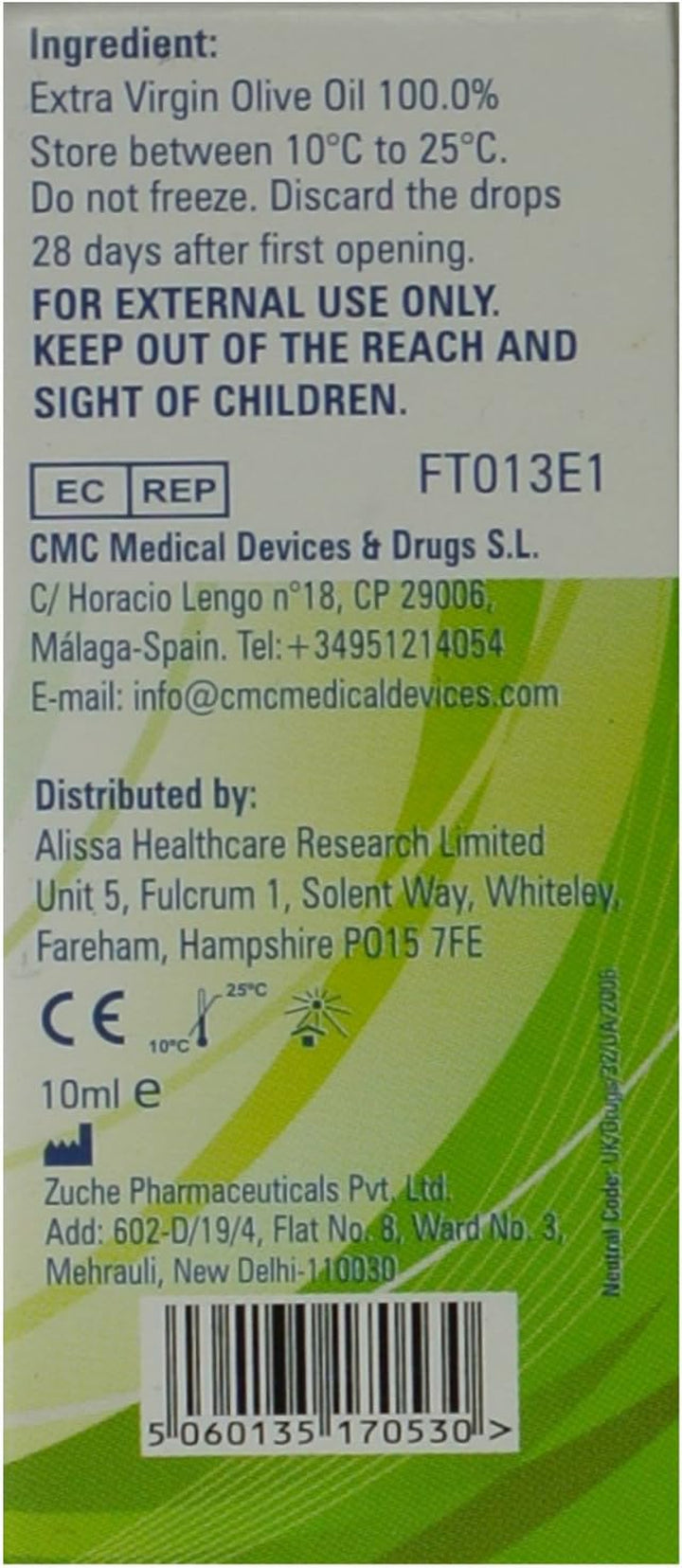 5 X Olive Oil Ear Wax Drops Softens Removes Wax 10Ml (5 Packs)