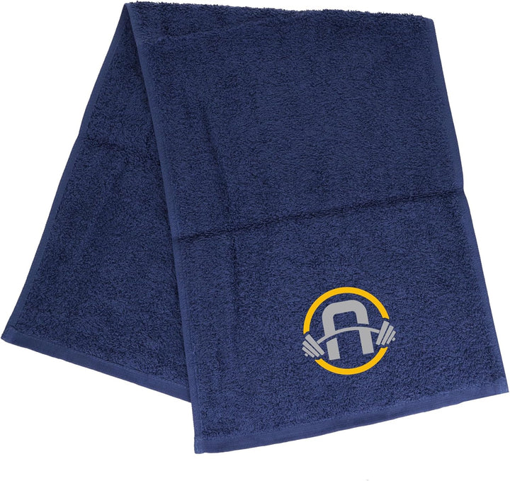 Gym Towel with Monogrammed Embroidery Initial Gift for Men & Women, Training Accessory Gift, Gym Towel Present for Weight Lifting Birthday, Retirement, Christmas - Black, J