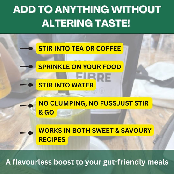 Inulin Fibre Powder 200G – Prebiotic Fibre Supplement for Gut Health, Digestion & Weight Management – Neutral Taste, Easily Mixes in Water, Coffee or Smoothies