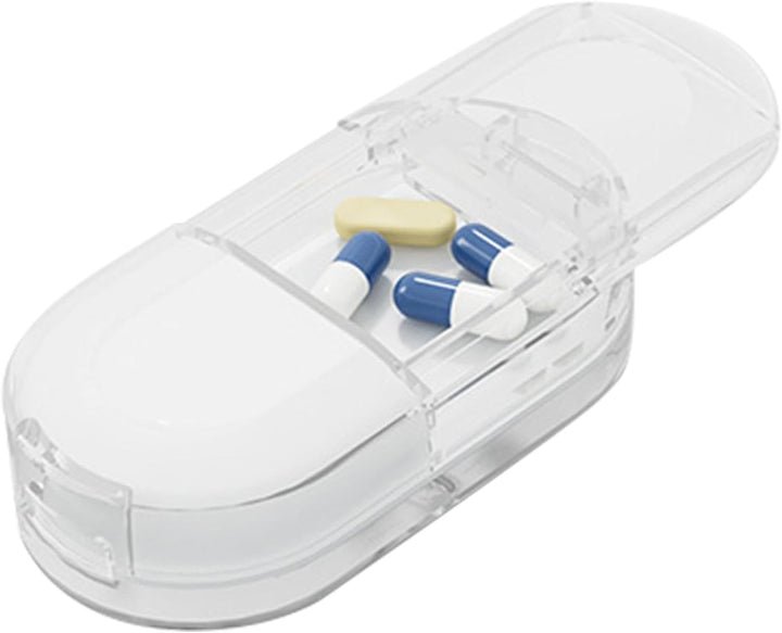 Small Pill Cutter, Pill Cutter and Organizer Combo, Small Pill Box Medicine Supplement Pill Case Dispenser for Outdoor Travel