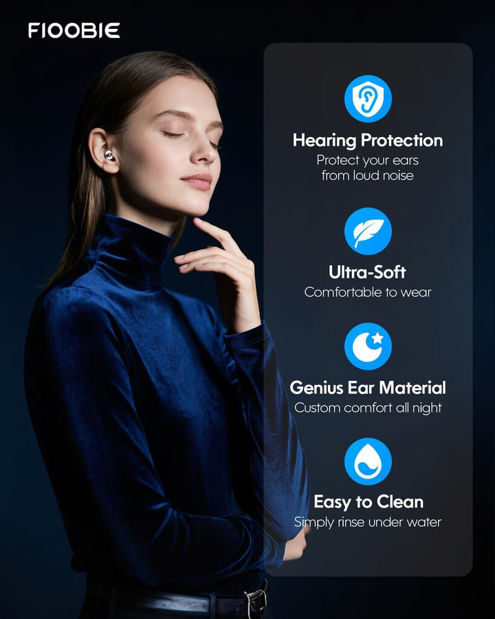 Ear Plugs for Sleep - Lab-Certified Noise Cancelling Earplugs for Deep Focus, Travel, Sensitivity | Comfortable & Reusable Silicone | 46 Db Hearing Protection