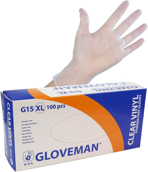 Clear Vinyl Gloves (Box of 100) (Medium)