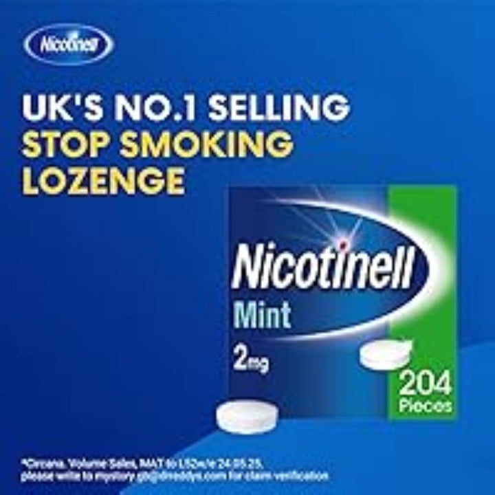 Mint Lozenge 1Mg (96 Lozenges), Stop Smoking Aid, Sugar Free Nicotine Lozenges, Fresh Mint Flavour, 1Mg Regular Strength for Light Smokers, Quit Smoking Aid
