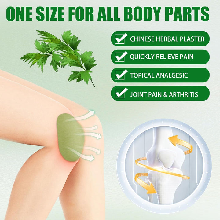 Knee Pain Relief Patches, 40Pcs Knee Patches Pain Relief Plaster Wormwood Herbal Knee Pain Relief Patches Relieves Muscle Soreness in Knee, Neck, Shoulder