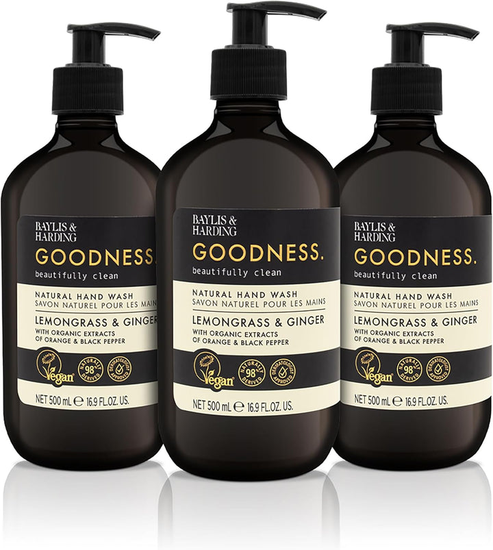 Goodness Lemongrass & Ginger Bath Soak, 500 Ml (Pack of 3) - Vegan Friendly