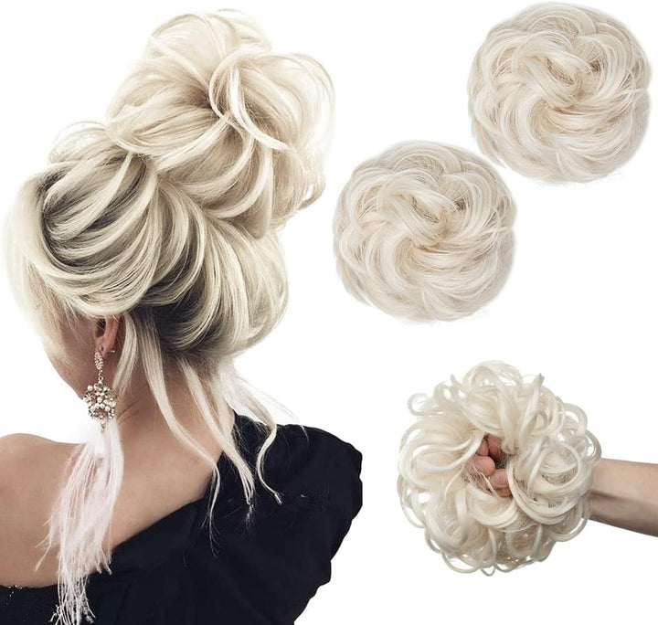 Messy Bun Hair Piece for Womens Synthetic Scrunchies Buns Extension Hairpieces Updo Pony Tail Dirty Blonde