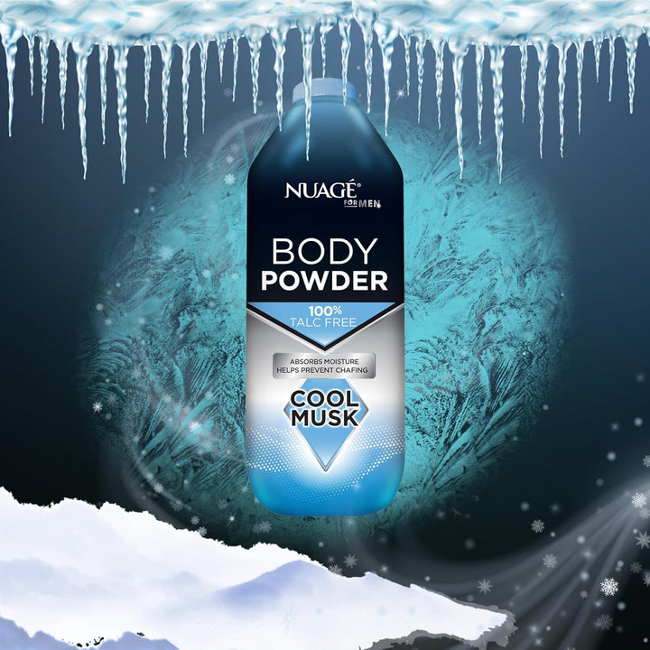 New Nuage Talc Free Body Powder for Men Bundle – 250G Cool Musk & 250G Aqua Fresh – 2 Pk Talc Free Powder for Women & Men – Anti-Chafing & Fresh Skin by GBH