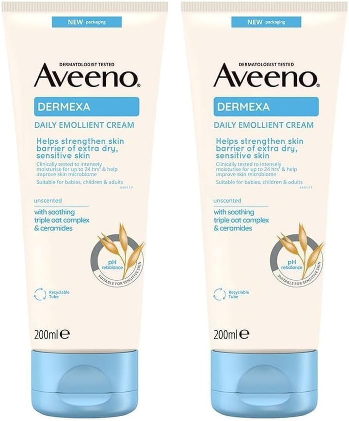 Dermexa Daily Emollient Cream (1X 500Ml), Emollient Cream Enriched with Triple Oat Complex and Ceramides for Sensitive Skin, Soothing Relief from Itchy, Dry Skin Prone to Eczema
