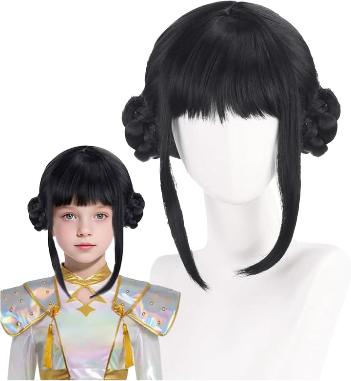 Rumi Costume Kids Wig Cosplay, Anime Mira Zoey Rumi Costume Wig, Demon Hunters Purple Braid Wigs for Kids Halloween, Carnival, Party (B)