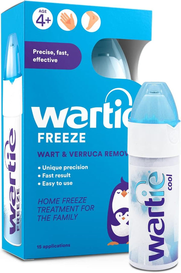 Freeze Wart and Verruca Remover, Safe for Adults and Children Aged 4+, Fast Acting Wart and Verruca Treatment for Hands and Feet, Contains 15 Applications, White, 50 Ml (Pack of 1)