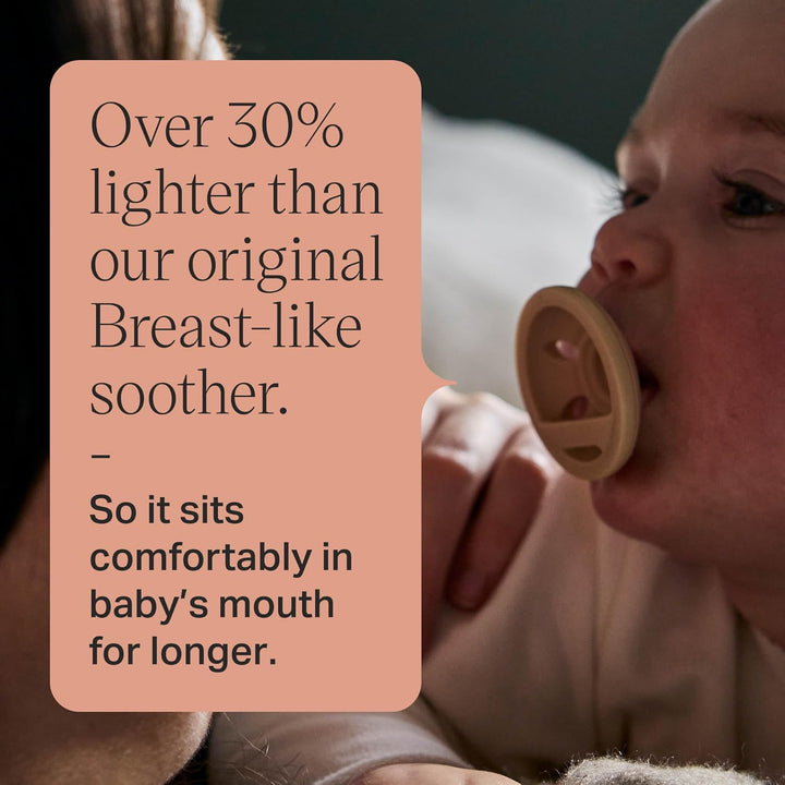 Breast-Like Dummy, 0-6M, 4-Pack, Lightweight, One-Piece Silicone Soother, Symmetrical Teat