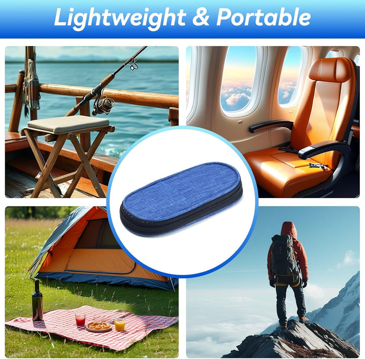 Insulin Cooler Travel Case, Portable Medication Diabetic Cooler Organizer Bag Insulin Carry Case with 2 Ice Packs for Travel Daily Life (Blue)