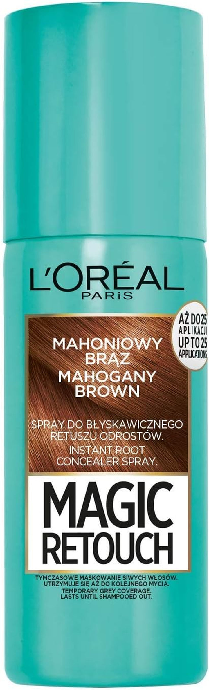 Paris Magic Retouch Instant Root Spray, Dark Brown. Offers Flawless Coverage for Grey Regrowth in 3 Seconds. This 75Ml Spray Provides a Quick, Easy Way to Conceal Roots Perfectly.