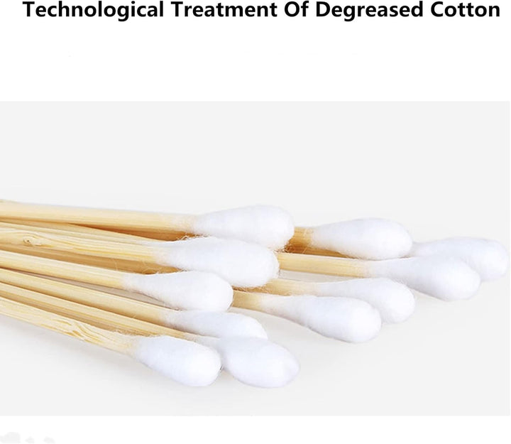 600 Bamboo Cotton Buds, Cotton Wooden Ear Swabs for Makeup Cleaning, 100% Biodegradable, Eco Friendly