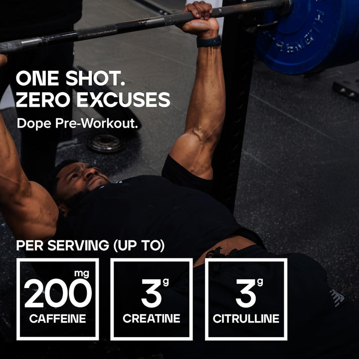 Dope Pre-Workout Powder | Blue Raspberry | 3G Creatine per Serving | 200Mg Caffeine | Citrulline Malate & Arginine AKG | Beta-Alanine | Energy, Focus & Performance | 510G Supplement