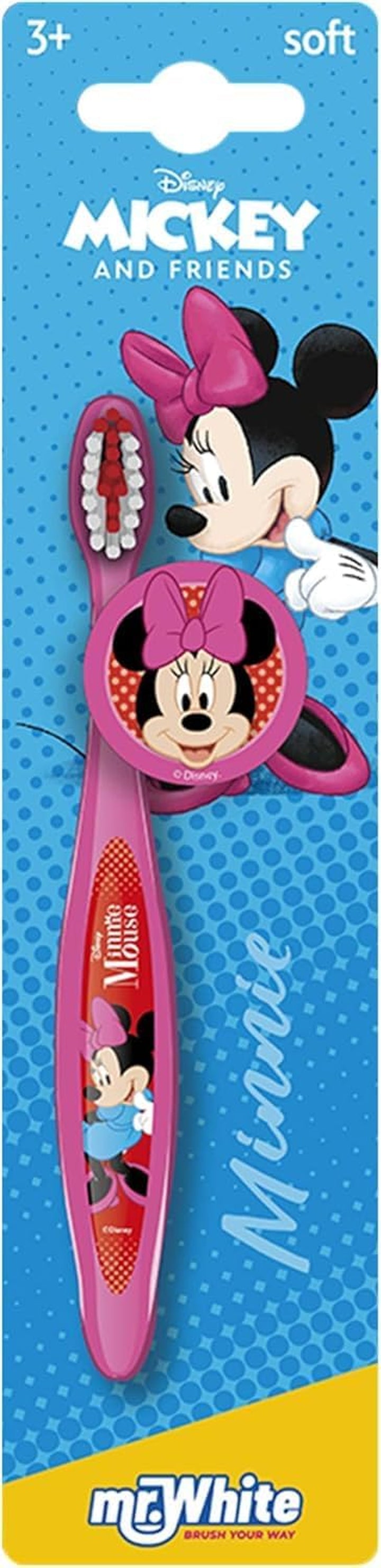 Barbie Little Teeth Toothbrush for Kids with Protection Cap, Soft Rounded Bristles, Comfortable Handle Grip and Suction Cup for Upright Storage for Children Ages 3+