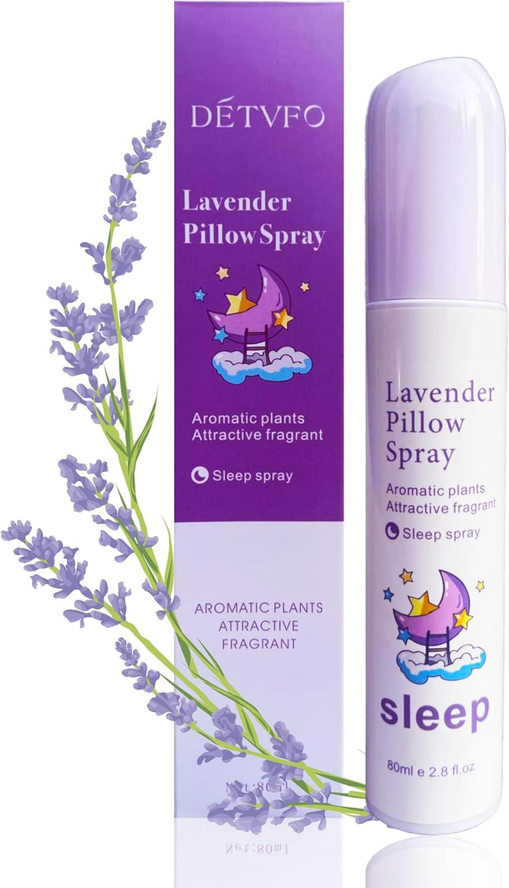 Sleep Spray with Lavender – Relaxing Pillow & Linen Mist for Deep Sleep – Calming Room Spray with Essential Oils – Natural Aromatherapy for Adults – 80Ml