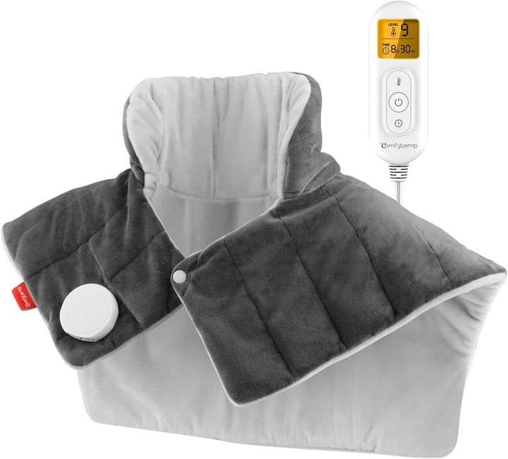 Fully Weighted Neck and Shoulder Heat Pad, 2.2Lb Electric Neck Heating Pad with 9 Heating Levels, Auto-Off Timers, Heated Neck Wrap for Pain Relief, Muscle Tension, Neck and Shoulder Warmer