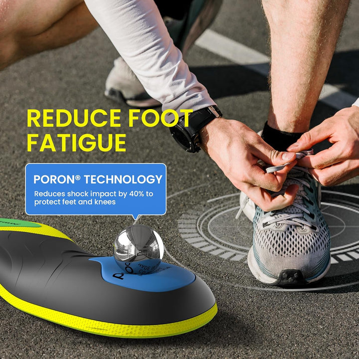 Work Boot Insoles for All Day -  Arch Support Inserts for Men & Women, Shoe Inserts for Plantar Fasciitis Relief, Orthotic Shoe Inserts for Flat Feet & Heel Pain (UK 7.5-8.5 Men/8-9 Women)