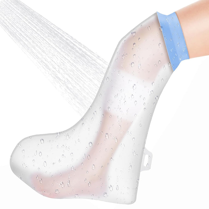 Waterproof Knee Cast Cover, Reusable Adult Knee Cover for Shower, Soft & Comfortable Cast Protectors for Broken Knee, Watertight Seal Cast Bag for Bandages, Dressings, Wound Care Supplies