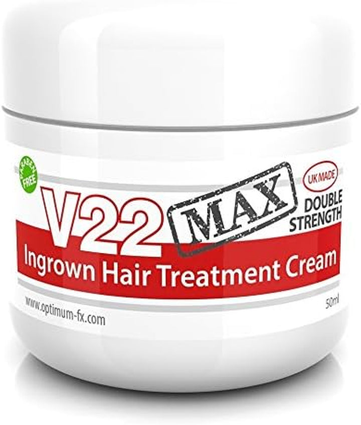 V22 MAX Ingrown Hair Treatment Cream Double Strength Paraben and Cruelty Free - 50Ml