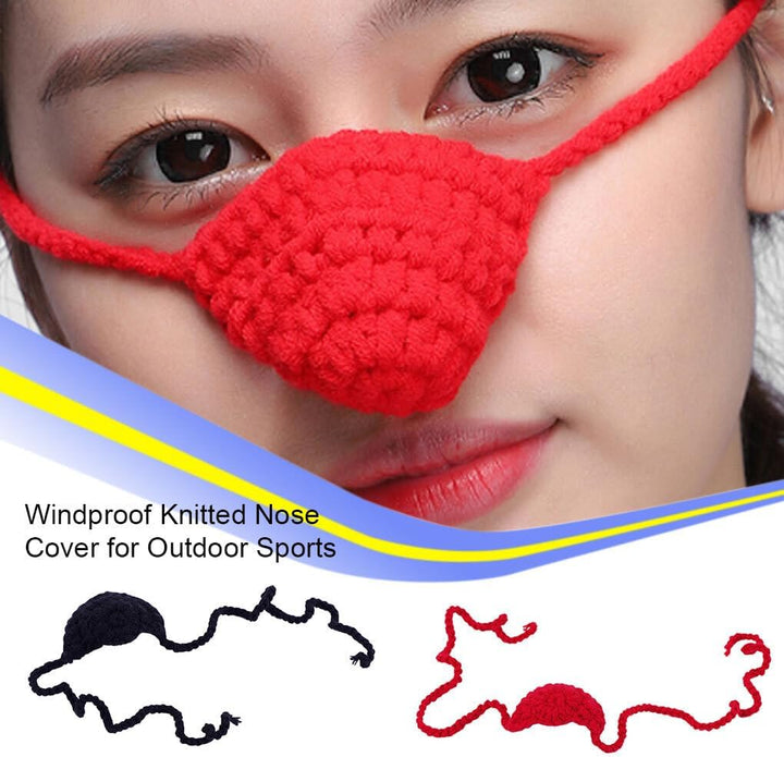 Knitted Nose Cover Soft Warmer Portable Reusable Adults Kids Skiing Safety Nasal Protector Winter Sports Gifts , Red