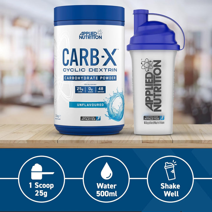 Carb X Highly Branched Cyclic Dextrin Carbohydrates, Intra & Post Workout Carbs Powder, Fuel Training & Recovery, Vegan, Gluten Free, Sugar Free, 1.2Kg 48 Servings (Unflavoured)