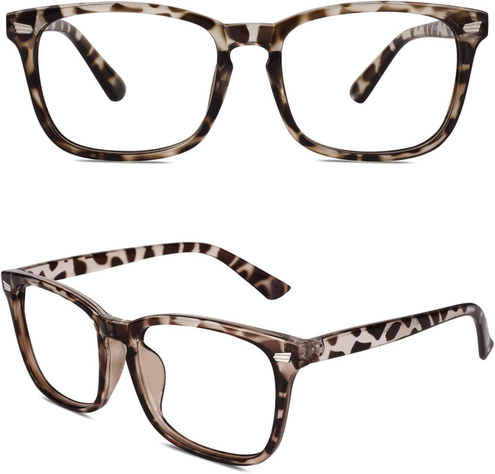 CN81 Fake Glasses Women Men Large Oversized Clear Lens Horn Rimmed Glasses 100% UV400 Protection