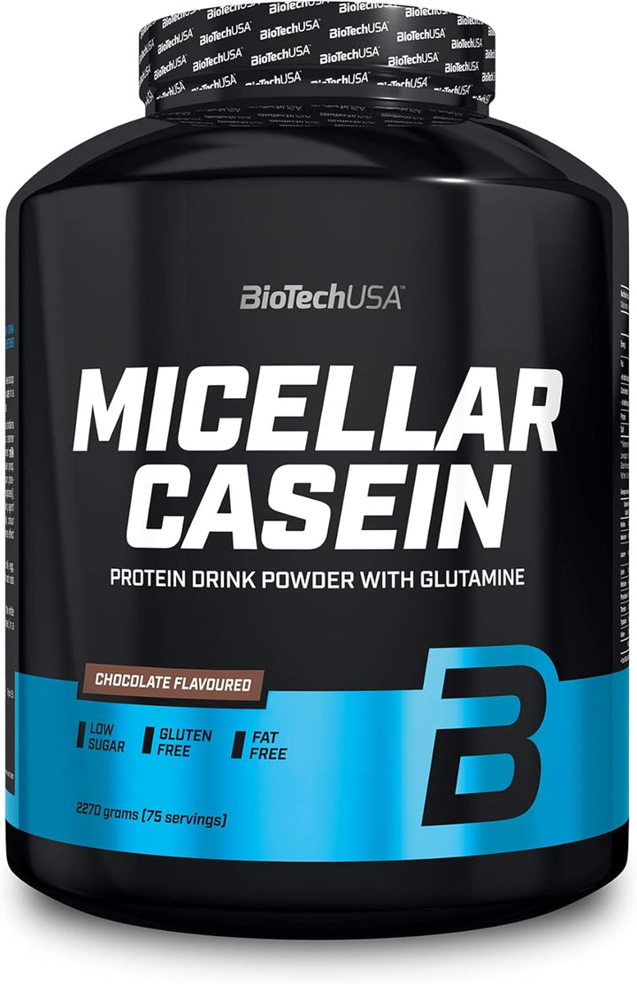Micellar Casein Protein Powder | Extended Absorbtion Time | Gluten-Free, and Fat-Free | Added L-Glutamine, 908 G, Strawberry Casein protein, Slow-digesting protein, Protein supplement, Protein powder, Muscle recovery protein, Fitness protein, High protein