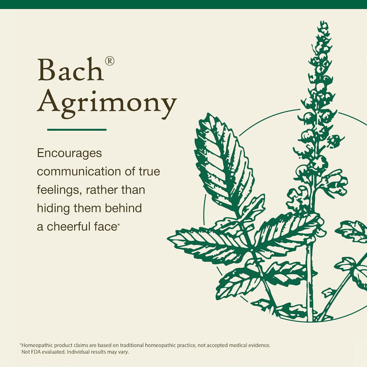 Bach Original Flower Remedies (Agrimony) Stand Your Ground, Communicate Openly, Emotional Wellness, Natural Flower Essence, 20Ml