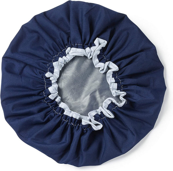 Luxury Shower Cap Blue, Waterproof Reusable Hair Cap, Unisex Bath Hat for Hair Protection, Double-Layer, Elastic Trim, Suitable for All Hair Types and Lengths, Machine Washable