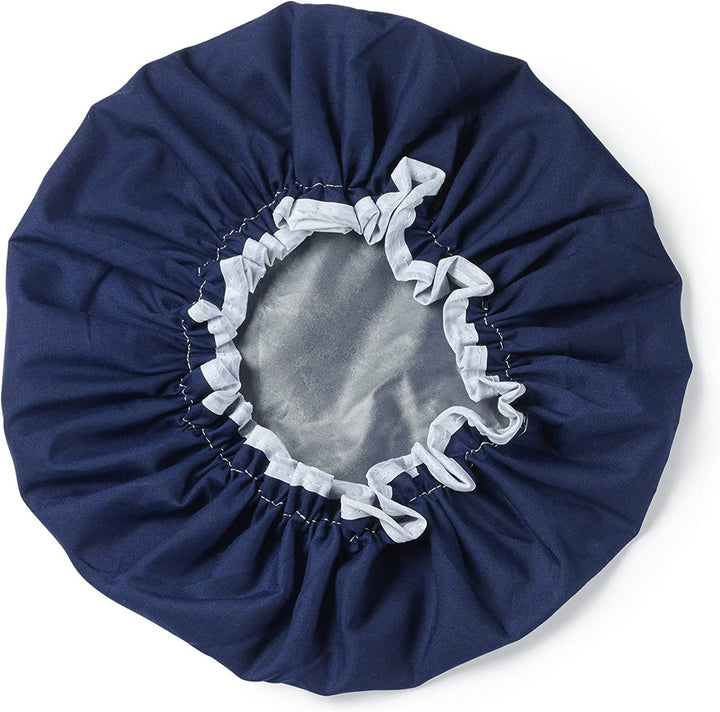 Luxury Shower Cap Blue, Waterproof Reusable Hair Cap, Unisex Bath Hat for Hair Protection, Double-Layer, Elastic Trim, Suitable for All Hair Types and Lengths, Machine Washable