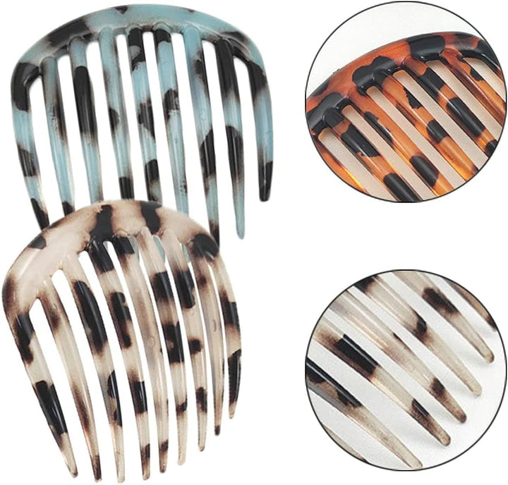 5 Pcs French Twist Comb Retro Celluloid Hair Comb 9 Teeth Non Slip Comb Clips Hair Styling Accessories for Women and Girls Multicolour