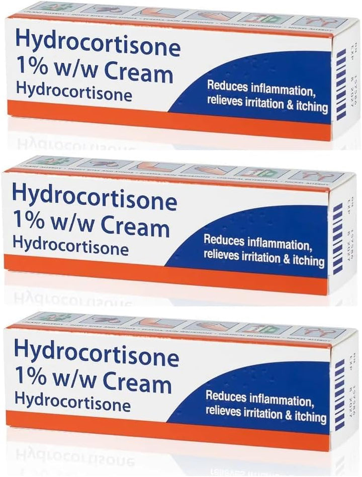 s Fast Acting Hydrocortisone Cream 1% W/W Bite and Sting Cream, Mosquito and Bee Sting Treatment, Itchy Skin and Redness Solution, 3 X 10G Tubes for Eczema and Irritation