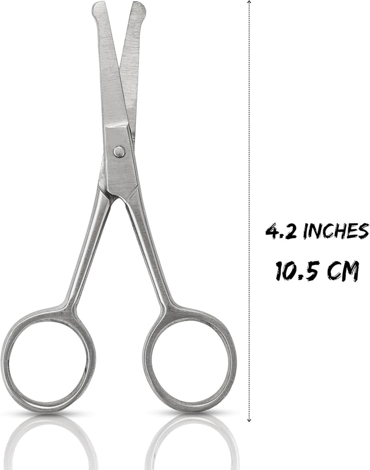Premium 10Cm Safety Scissors for Baby Nails, Nose, Eyebrows & Facial Hair – Rounded Tip Stainless Steel Grooming Kit for Precise Trimming & Manicure/Pedicure