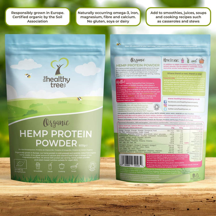 Organic Hemp Protein Powder by  - Harvested in Europe - Vegan, High in Omega-3, Iron, Amino Acids and Magnesium - Raw Hemp Protein (600G) Casein protein, Slow-digesting protein, Protein supplement, Protein powder, Muscle recovery protein, Fitness protein,