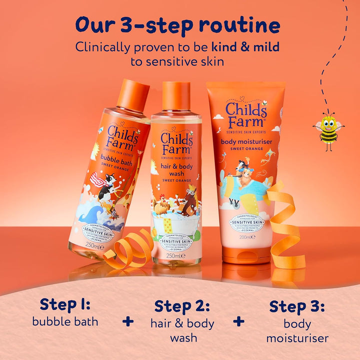 Kids Hair & Body Wash, Sweet Orange | Tear-Free, Gently Cleanses | Suitable for Dry, Sensitive Skin, 500Ml
