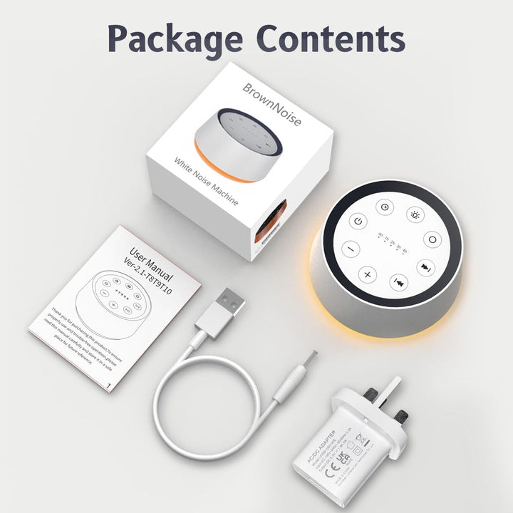 White Noise Machine Sound Machine with 30 Soothing Sounds for Sleeping 12 Colors Night Light Plug in Brown Noise Machine Adults Baby Kids Sleep Machine Memory Function 36 Volume Level 5 Timer for Home