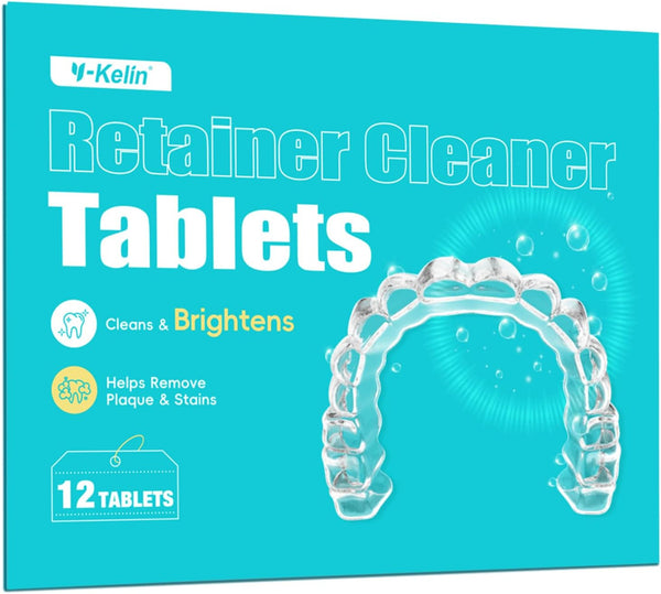 Retainer Cleaner,Retainer Cleansing Tablets, Denture Cleaning Tablet, Retainer,Dentures,Mouth Guard Cleaner 12 Tablets