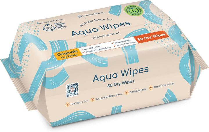 NEW Dry Face Wipes by  - Biodegradable, Plastic Free Dry Towel Wipe. Makeup Remover Disposable Towels – Textured Cotton-Soft Face Cloths. Kind to Skin & Baby - 80 Wipes per Pack (1 Pack)