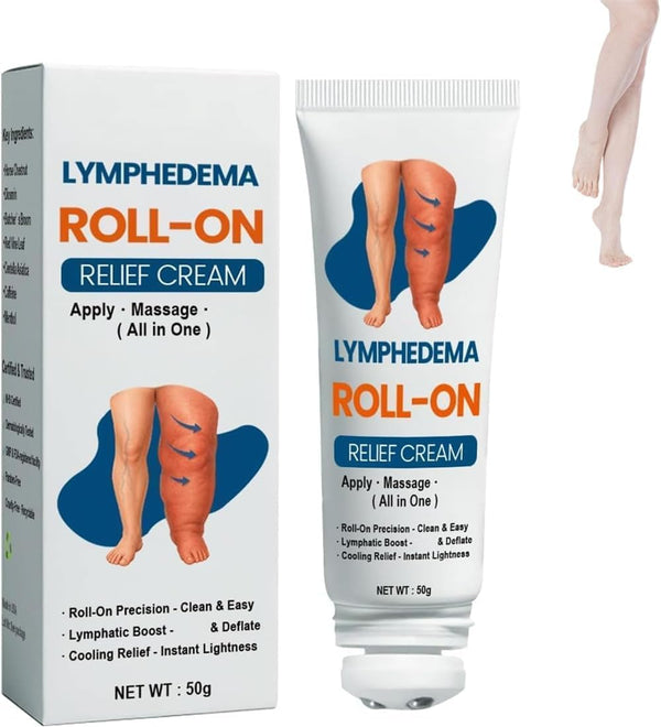 Kubozn Roll-On Cream for Lymphatic Drainage Swelling Relief, Lymphatic Drainage & Swelling Relief, Professional Leg Swelling Relief Roll-On, Edema Relief for Legs and Feet (1)