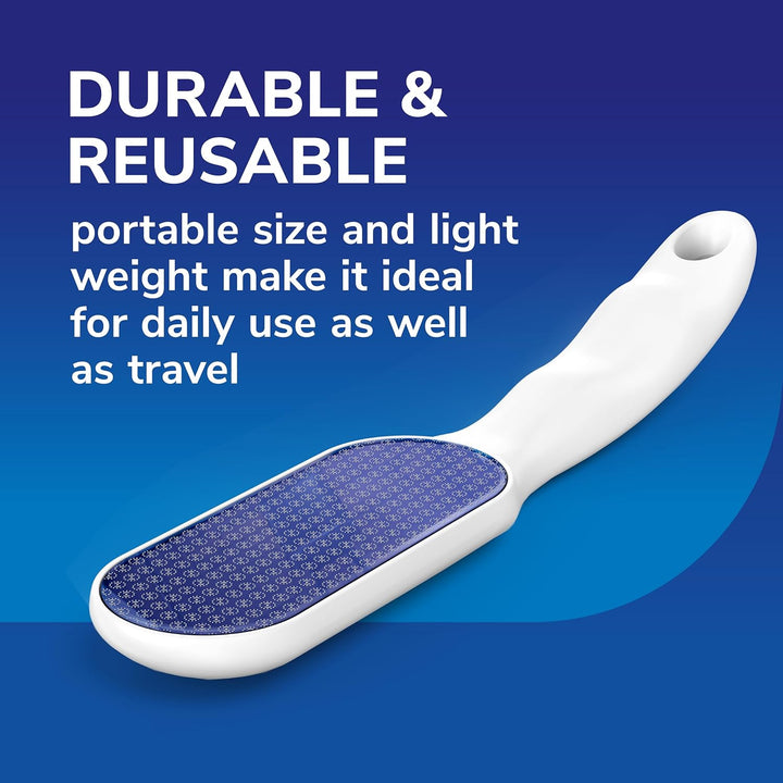 Dr. Scholl’S Nano Glass Foot File - Immediately Removes Hard Skin on Wet or Dry Feet, Waterproof & Rustproof, Gentle Dead Skin and Callus Remover, Pedicure Foot Scrubber for Shower, Soft-Grip Handle