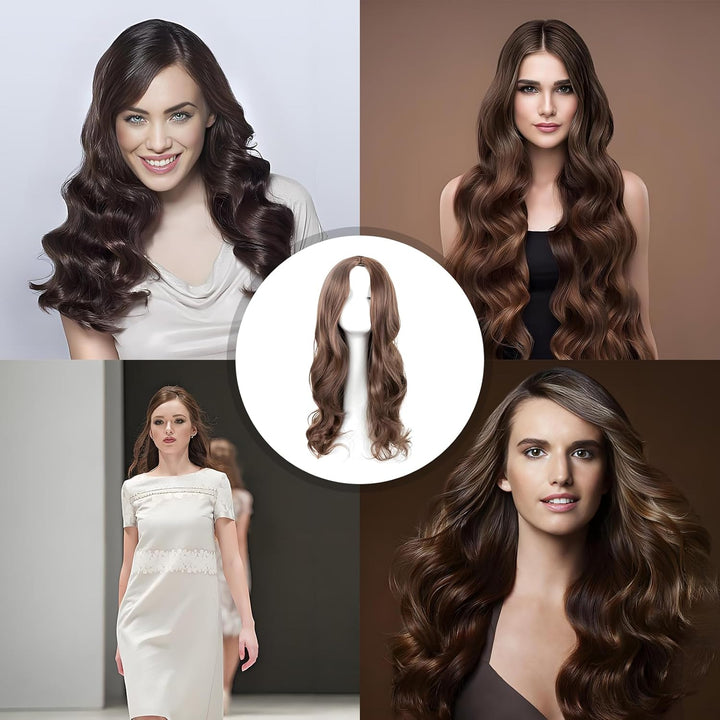 1 Pcs Ladies Wigs, 65 Cm Long Curly Ladies Fancy Dress Synthetic Hair Brown Wigs for Women Charming Full Hair Long Replacement Brown Curly Cosplay Party, Daily Use