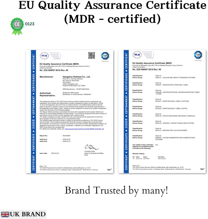 Oxygen Mask with 2.1M Long Tubing, Boosts Oxygen & Enhances Oxygen Therapy, Comfortable Fit, Adjustable Strap & Soft PVC Material. Oxygen Mask for Home Use, (Adult Size)