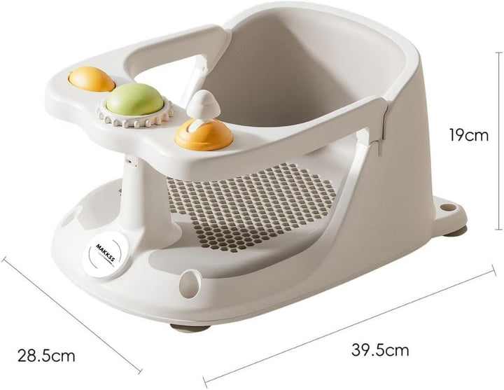 Baby Bath Seat 6 Months + Toddler Bath Seat with Toys, Water Jug & 360° Bath Seat Support | Non-Slip Baby Bathtub Seat