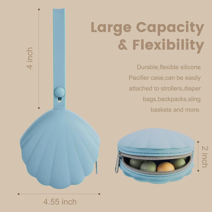 Dummy Case, 2 Pack Dummy Holder Case, Portable Leakproof Design Silicone Pacifier Holder Dummy Box, Pacifier Case for Home, Travel, Easy Clean, Bpa-Free